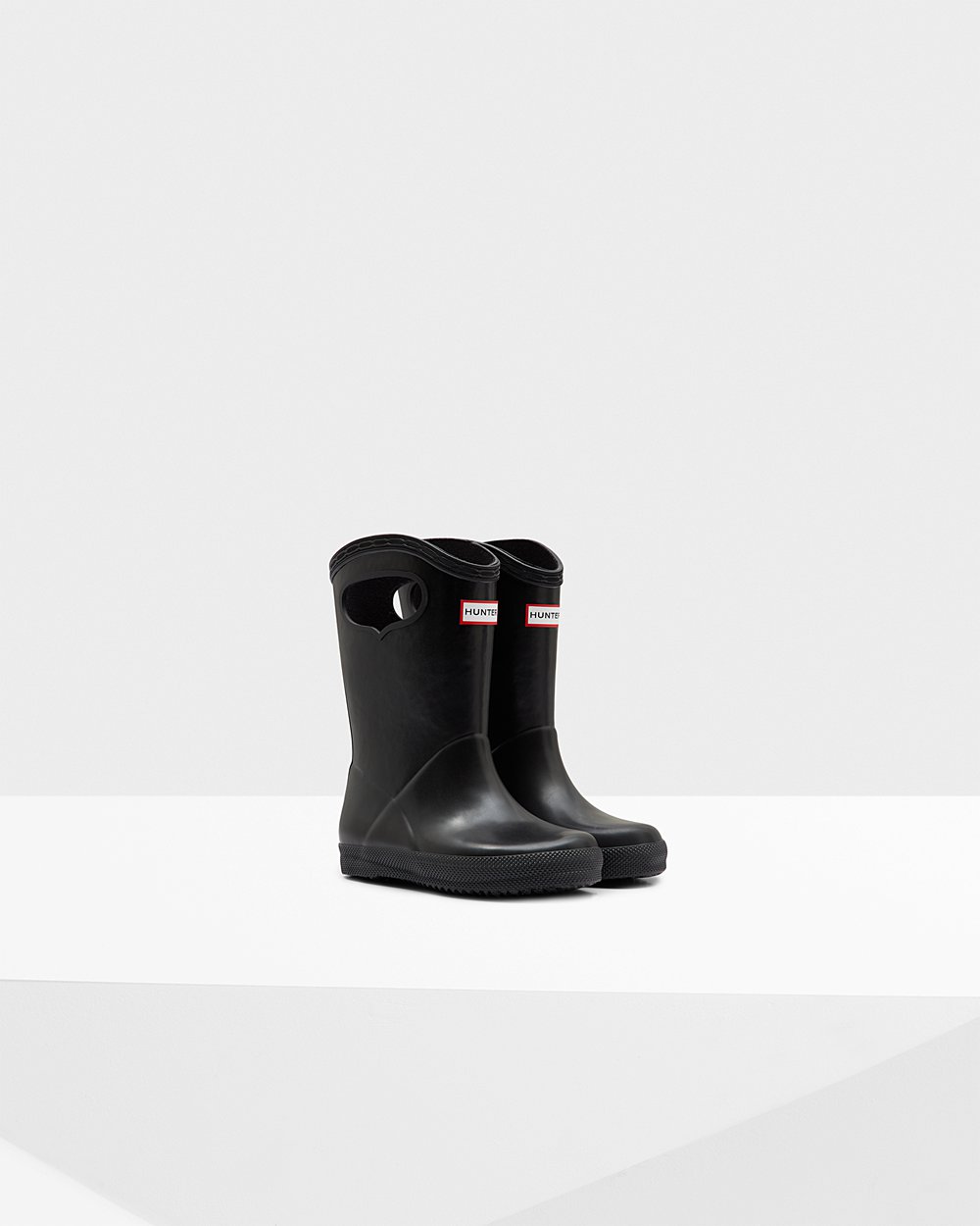 Kids Rain Boots - Hunter Original First Classic Grab Handle (25TCIFMNY) - Black